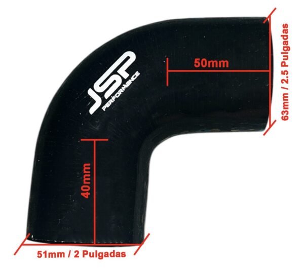 Manguera Silicona codo 90° Grados 63mm a 51mm - Image 2