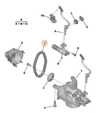 Cadena Bomba Aceite Citroen Peugeot 1.6 Thp Plateado - Image 2